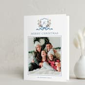 "Family Crest" - Holiday Cards in Blue Spruce by Cass Loh - Folded Card