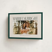 "Married & Bright" - Holiday Cards in Spruce by Ekko Studio - Folded Card