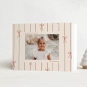 "lines of bows" - Holiday Cards in Cider by Ellen Schlegelmilch - Folded Card