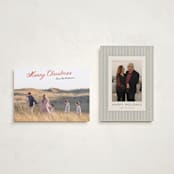 "Lightly Scripted" - Holiday Cards in Holly Berry by Cass Loh - Photo Orientation Options