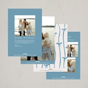 "Make me happy" - Holiday Cards in Sky by Pati Cascino - Back of Card Options