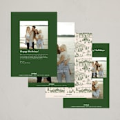 "Nutcracker Toile" - Holiday Cards in Fir by Teju Reval - Back of Card Options