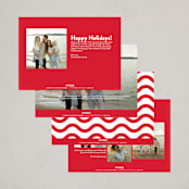 "Bouncy" - Holiday Cards in Santa Suit by Up Up Creative - Back of Card Options