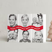 "Bouncy" - Holiday Cards in Santa Suit by Up Up Creative - Folded Card