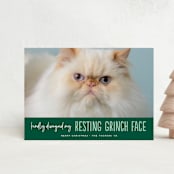 "Grinch Face" - Holiday Cards in Noble Fir by Erica Krystek - Front