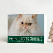 "Grinch Face" - Holiday Cards in Noble Fir by Erica Krystek - Folded Card
