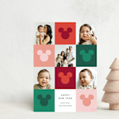 "Vibrant Disney Mickey" - Holiday Cards in Cranberry by Ellen Schlegelmilch - Front