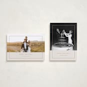 "Classic Border" - Holiday Cards in Almond by Brianne Larsen - Photo Orientation Options