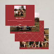 "Vintage Labels" - Holiday Cards in Cranberry by Jill Means - Back of Card Options