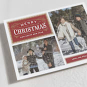 "Vintage Labels" - Holiday Cards in Cranberry by Jill Means - Detail