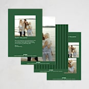 "Oxford" - Holiday Cards in Pine by Amy Kross - Back of Card Options
