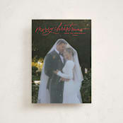 "Merry Christmas Script" - Holiday Cards in Holly Berry by Kristen Magee - Front