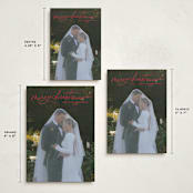"Merry Christmas Script" - Holiday Cards in Holly Berry by Kristen Magee - Formats Available