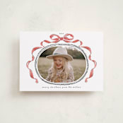 "Whimsical Bow" - Holiday Cards in Pomegranate by Susan Zinader - Front