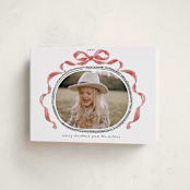"Whimsical Bow" - Holiday Cards in Pomegranate by Susan Zinader - Folded Card