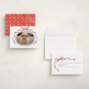 "Whimsical Bow" - Holiday Cards in Pomegranate by Susan Zinader - Assembled