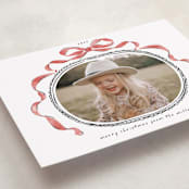 "Whimsical Bow" - Holiday Cards in Pomegranate by Susan Zinader - Detail