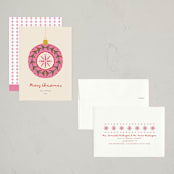 "Vintage Christmas Ornament" - Holiday Cards in Vanilla by Erika Firm - Assembled