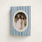 "Vintage Stripes" - Holiday Cards in Blue Jay by Teju Reval - Folded Card
