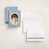 "Vintage Stripes" - Holiday Cards in Blue Jay by Teju Reval - Assembled
