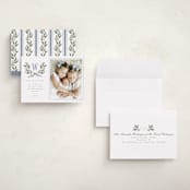 "Holly Monogram" - Holiday Cards in Blue Spruce by Wildfield Paper Co - Assembled