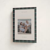 "Plaid Peace" - Holiday Cards in Wreath by Makewells - Folded Card