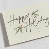 "Holiday Script" - Holiday Cards in Eggnog by Robert and Stella - Detail