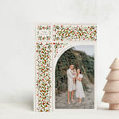 "Folk Ribbon" - Holiday Cards in Vanilla by Jackie Crawford - Front