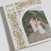"Folk Ribbon" - Holiday Cards in Vanilla by Jackie Crawford - Detail
