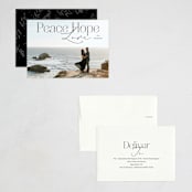 "Peace Hope Love" - Holiday Cards in Coal by Rebecca Durflinger - Assembled