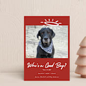 "Good Boy" - Holiday Cards in Crimson by J. Dario Design Co. - Front