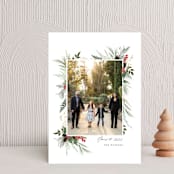 "Nature & Blessings" - Holiday Cards in Crimson by Susan Moyal - Front