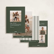 "Christmas Candids" - Holiday Cards in Snow by Robert and Stella - Back of Card Options