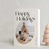 "Radius" - Holiday Cards in Buttercream by Pixel and Hank - Folded Card