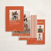 "Classic Collage" - Holiday Cards in Berry by Wendy Chung - Back of Card Options