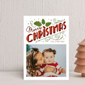 "Christmas Past" - Holiday Cards in Snow by GeekInk Design - Front
