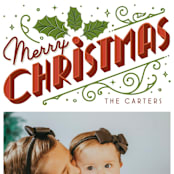 "Christmas Past" - Holiday Cards in Snow by GeekInk Design - Detail