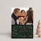 "Rejoice Pines" - Holiday Cards in Peach by Kristen Smith - Front