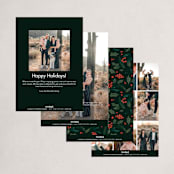 "Rejoice Pines" - Holiday Cards in Peach by Kristen Smith - Back of Card Options