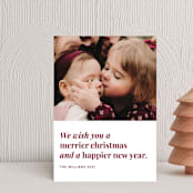 "Merrier Days Ahead" - Holiday Cards in Cherry by Playground Prints - Front