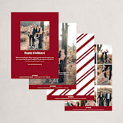 "Merrier Days Ahead" - Holiday Cards in Cherry by Playground Prints - Back of Card Options