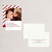 "Merrier Days Ahead" - Holiday Cards in Cherry by Playground Prints - Assembled