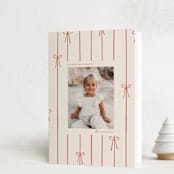 "lines of bows" - Holiday Cards in Cider by Ellen Schlegelmilch - Folded Card