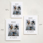 "classic merry triple" - Holiday Cards in Icicle by Kamala Nahas - Formats Available
