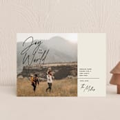 "Joy to the World script" - Holiday Cards in Linen by Owl and Toad - Front