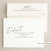 "Joy to the World script" - Holiday Cards in Linen by Owl and Toad - FREE Recipient Addressing
