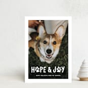"Puppy Love and Joy" - Holiday Cards in Snow by Hooray Creative - Front