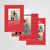 "Puppy Love and Joy" - Holiday Cards in Snow by Hooray Creative - Back of Card Options