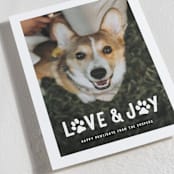 "Puppy Love and Joy" - Holiday Cards in Snow by Hooray Creative - Detail