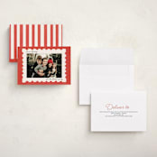 "Risograph Stamp" - Holiday Cards in Cherry by Sabrina Excene - Assembled